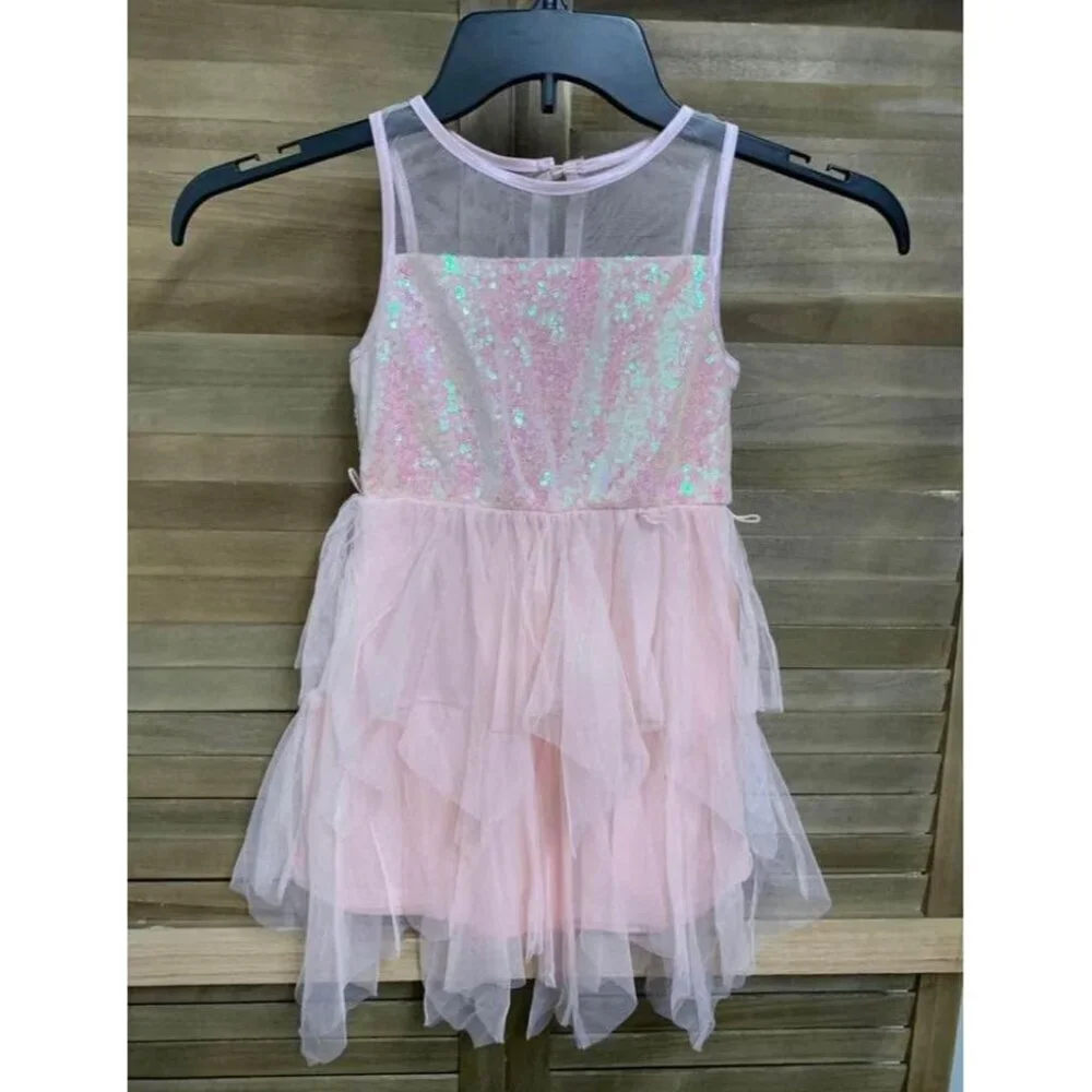 NWT RMLA Formal Sequin Dress Party Y2K Boho Girls Size 6X Pink